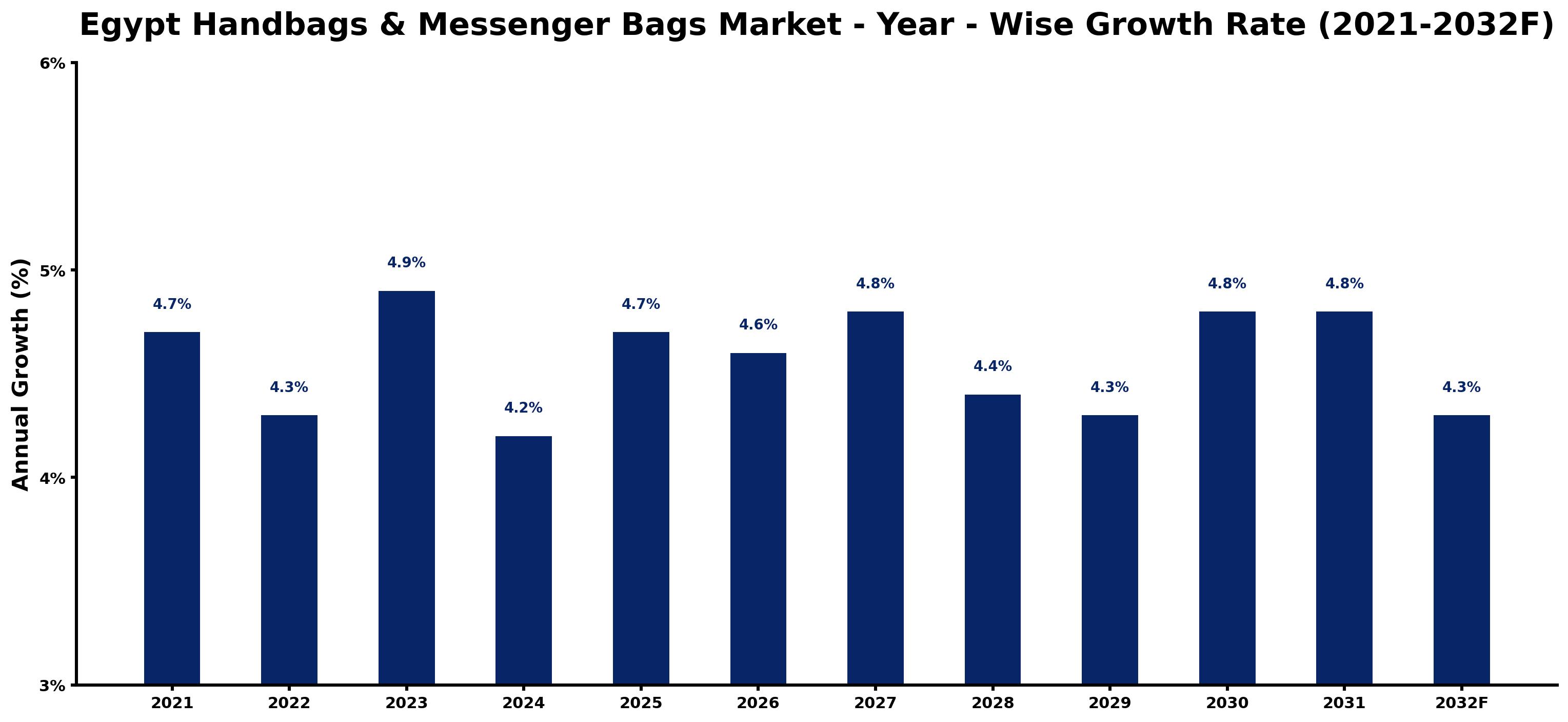 Egypt Handbags & Messenger Bags Market Year-wise Growth Rate and Key Drivers