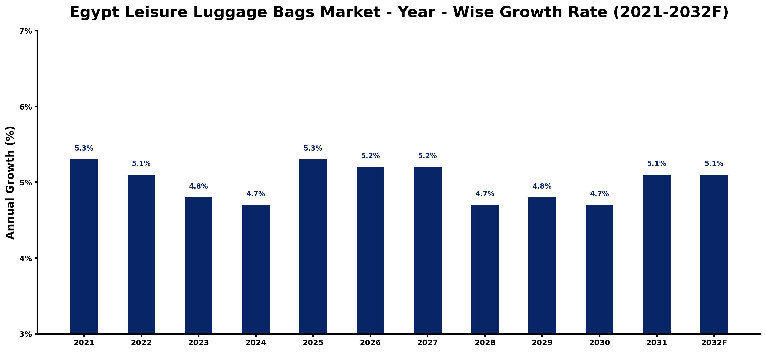 Egypt Leisure Luggage Bags Market Year-wise Growth Rate and Key Drivers