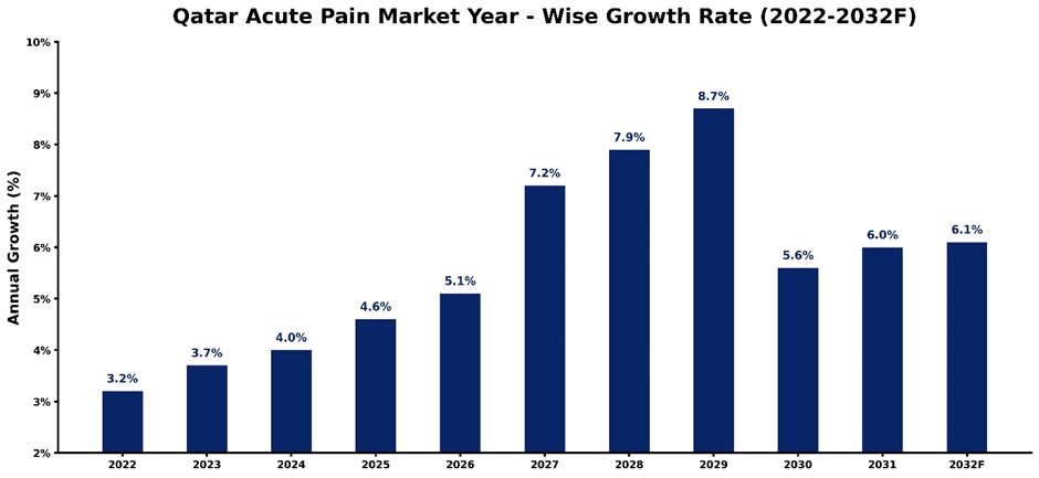 Qatar Acute Pain Market Year-wise Growth Rate and Key Drivers (2022–2032)
