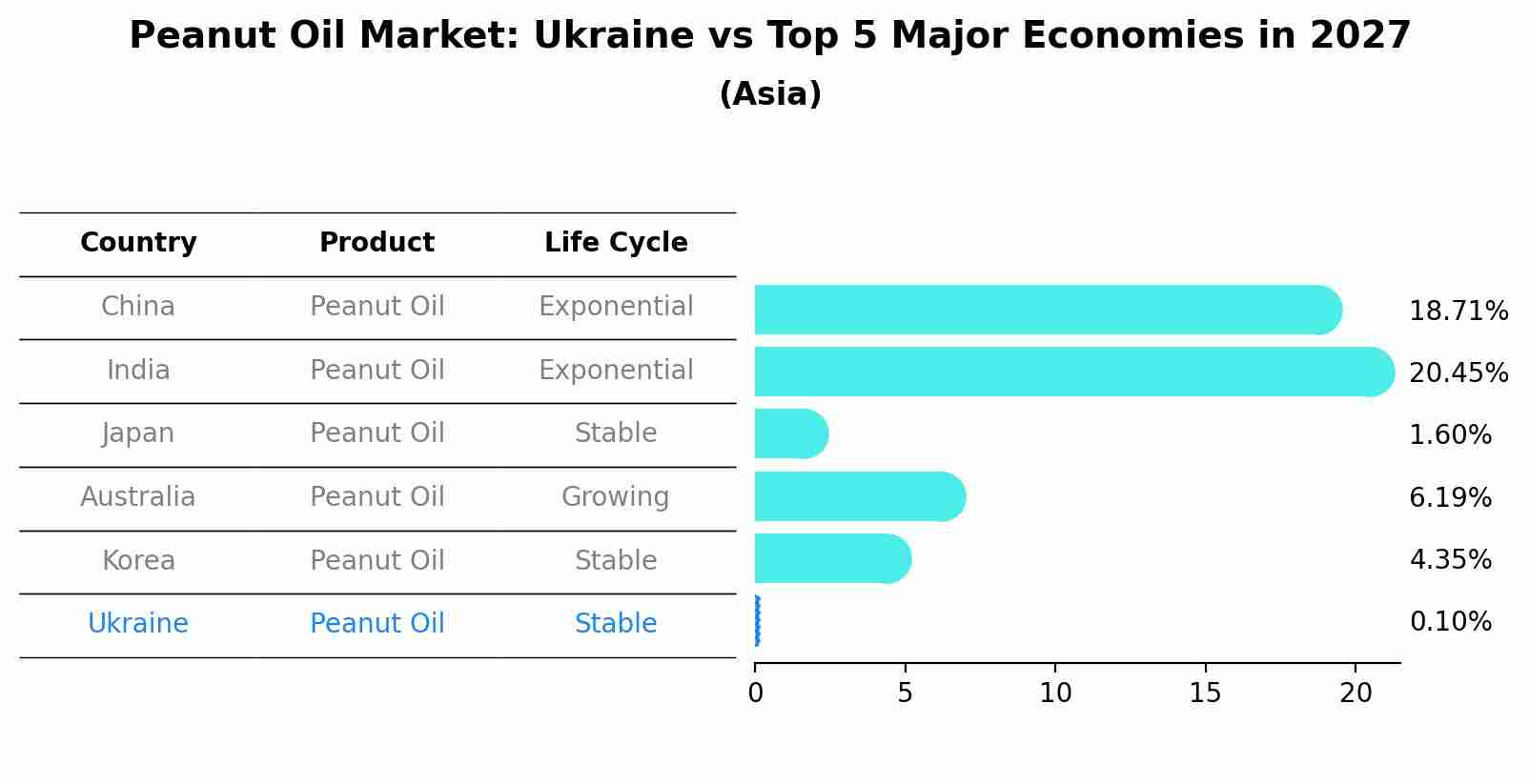 Peanut Oil Market: Ukraine vs Top 5 Major Economies in 2027 (Asia)