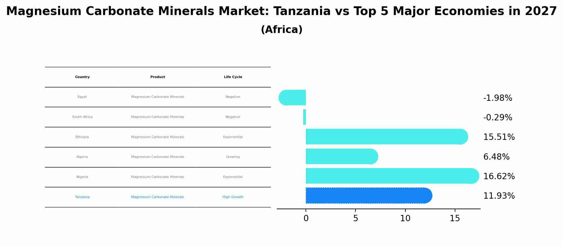 Magnesium Carbonate Minerals Market: Tanzania vs Top 5 Major Economies in 2027 (Africa)
