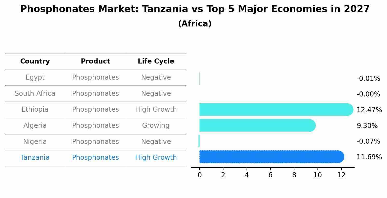 Phosphonates Market: Tanzania vs Top 5 Major Economies in 2027 (Africa)