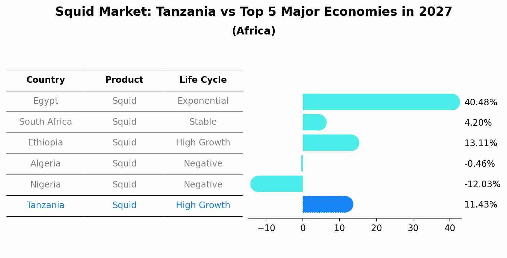 Squid Market: Tanzania vs Top 5 Major Economies in 2027 (Africa)