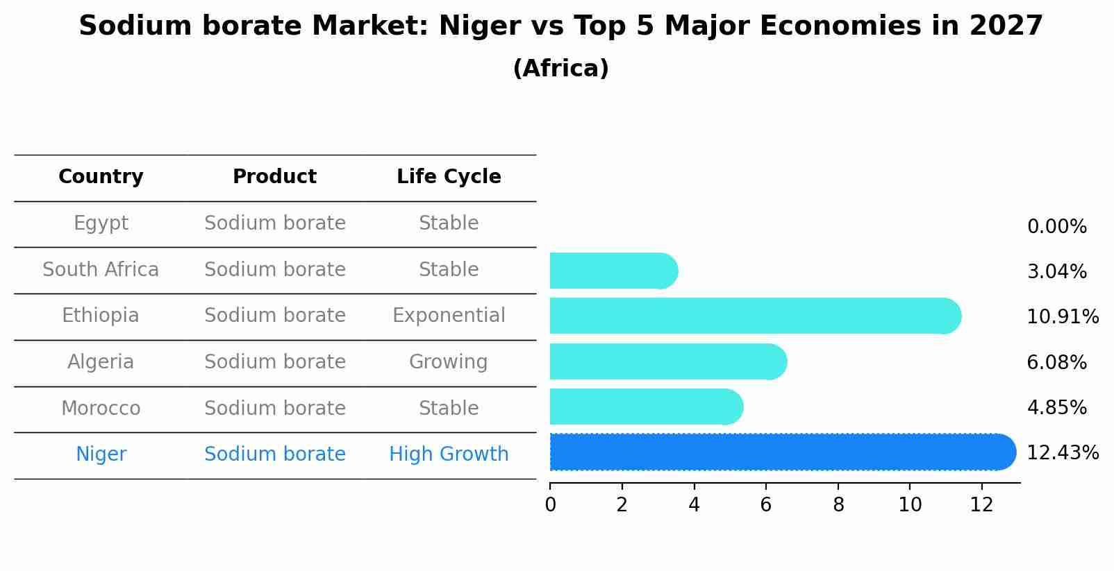 Sodium borate Market: Niger vs Top 5 Major Economies in 2027 (Africa)