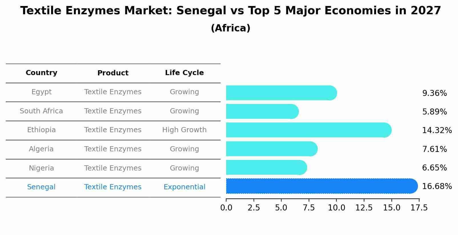 Textile Enzymes Market: Senegal vs Top 5 Major Economies in 2027 (Africa)