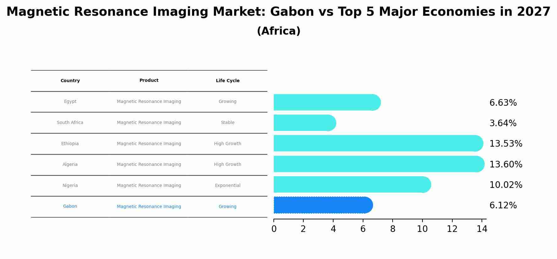 Magnetic Resonance Imaging Market: Gabon vs Top 5 Major Economies in 2027 (Africa)