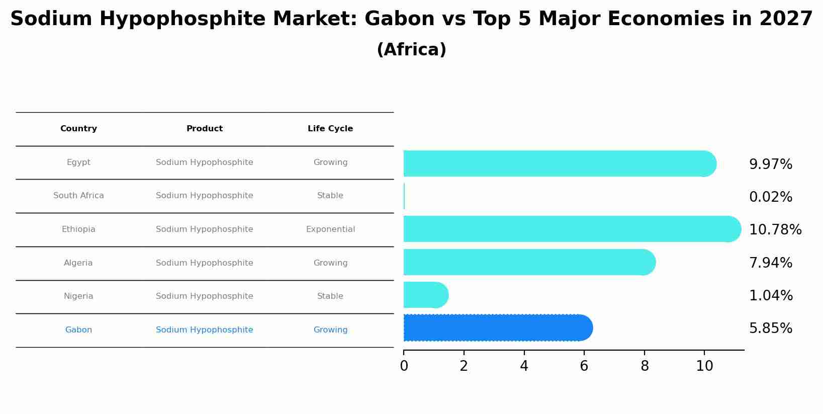 Sodium Hypophosphite Market: Gabon vs Top 5 Major Economies in 2027 (Africa)