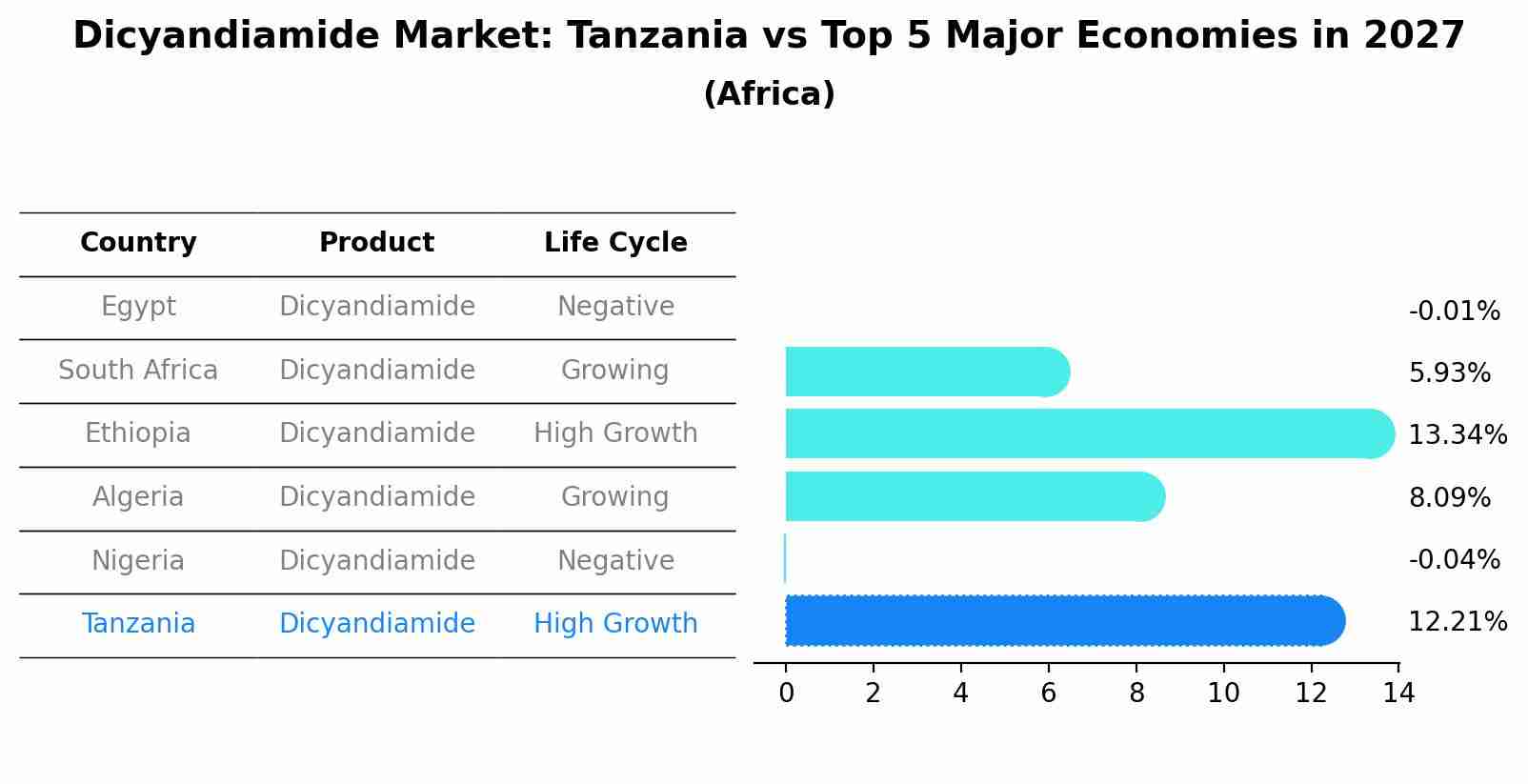 Dicyandiamide Market: Tanzania vs Top 5 Major Economies in 2027 (Africa)