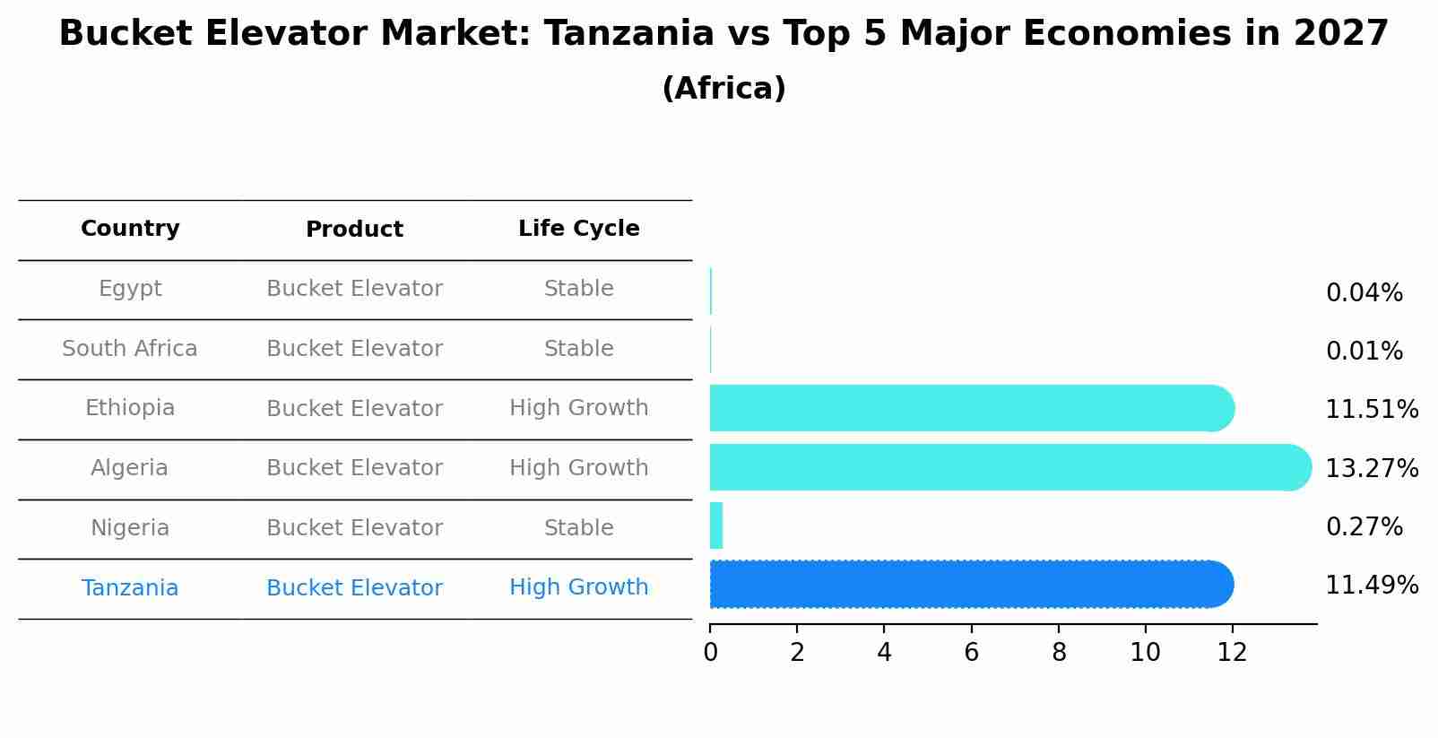 Bucket Elevator Market: Tanzania vs Top 5 Major Economies in 2027 (Africa)