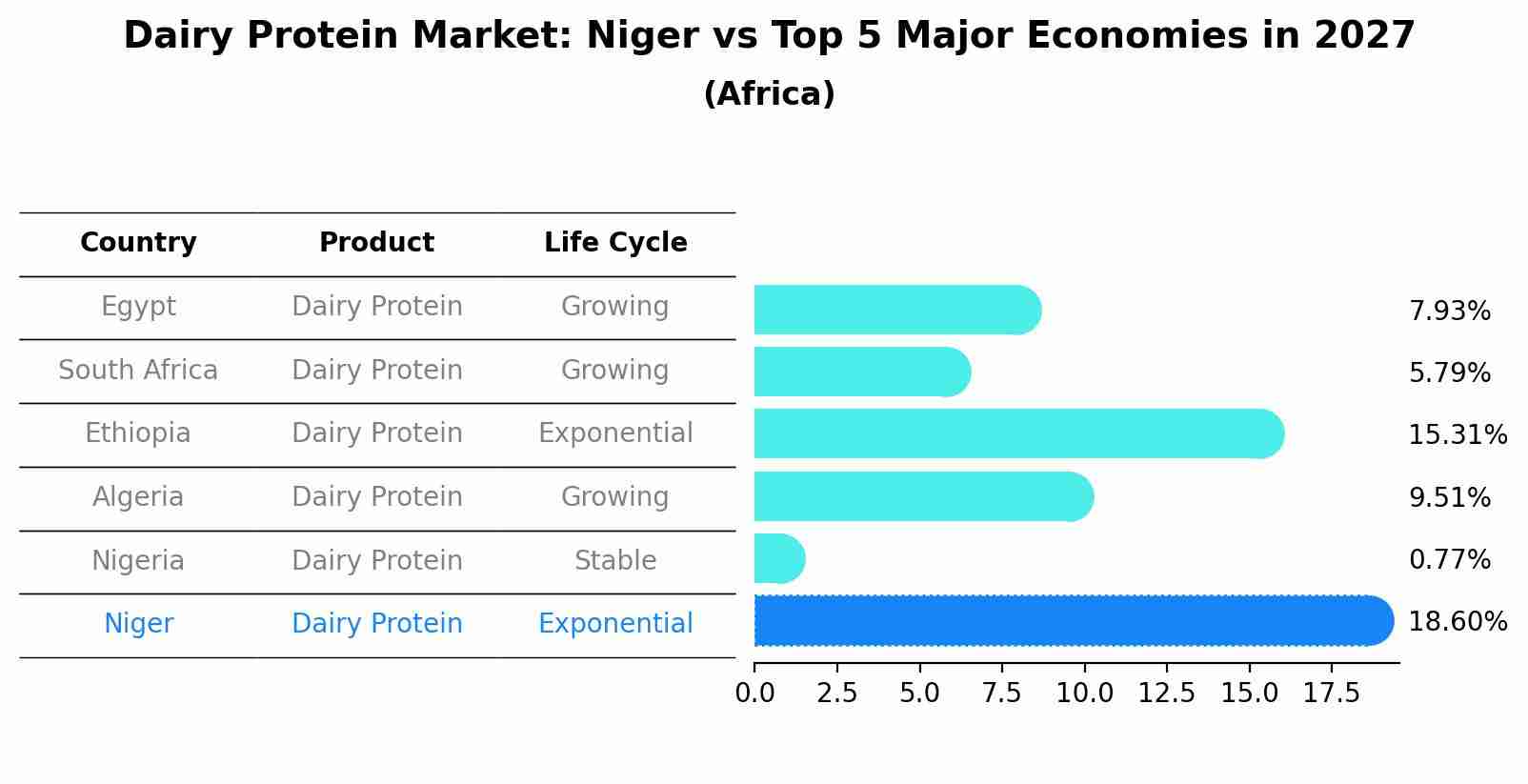 Dairy Protein Market: Niger vs Top 5 Major Economies in 2027 (Africa)