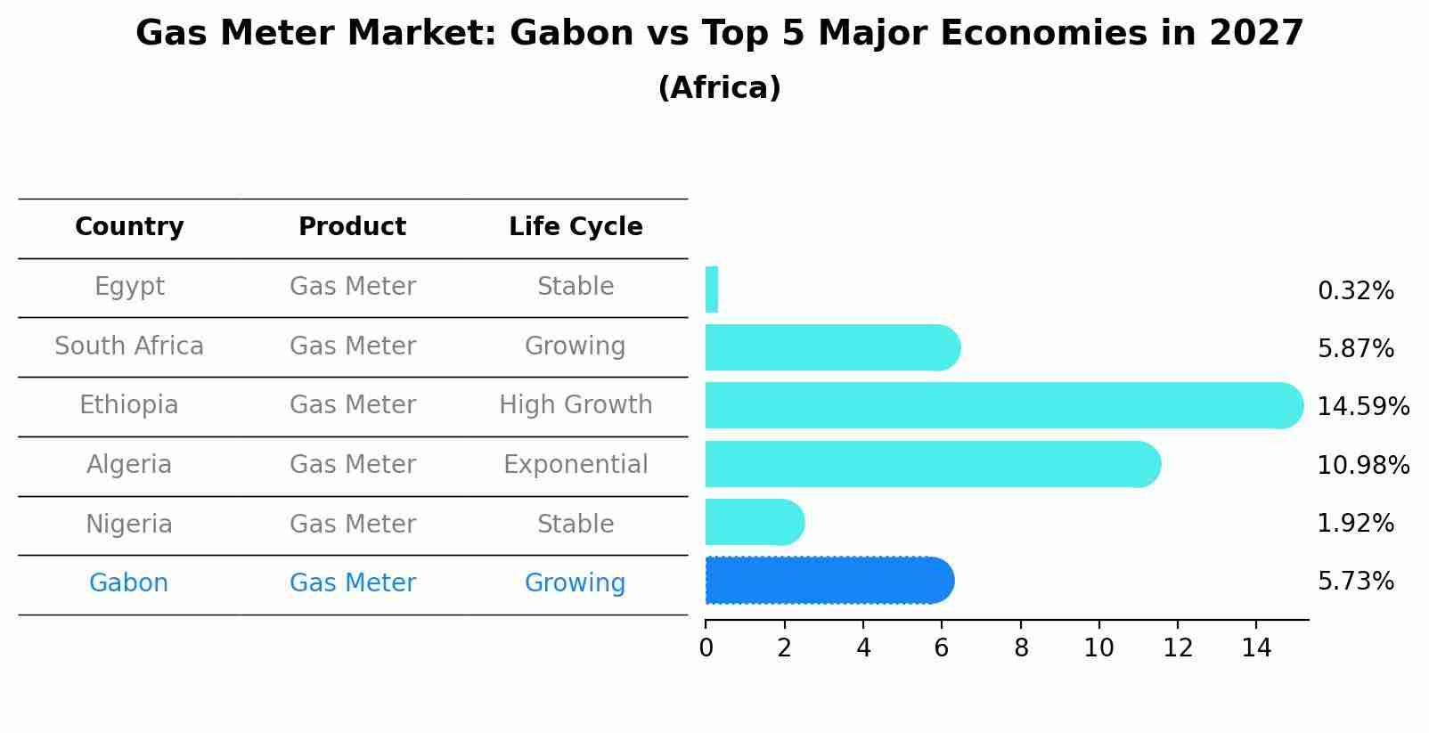 Gas Meter Market: Gabon vs Top 5 Major Economies in 2027 (Africa)