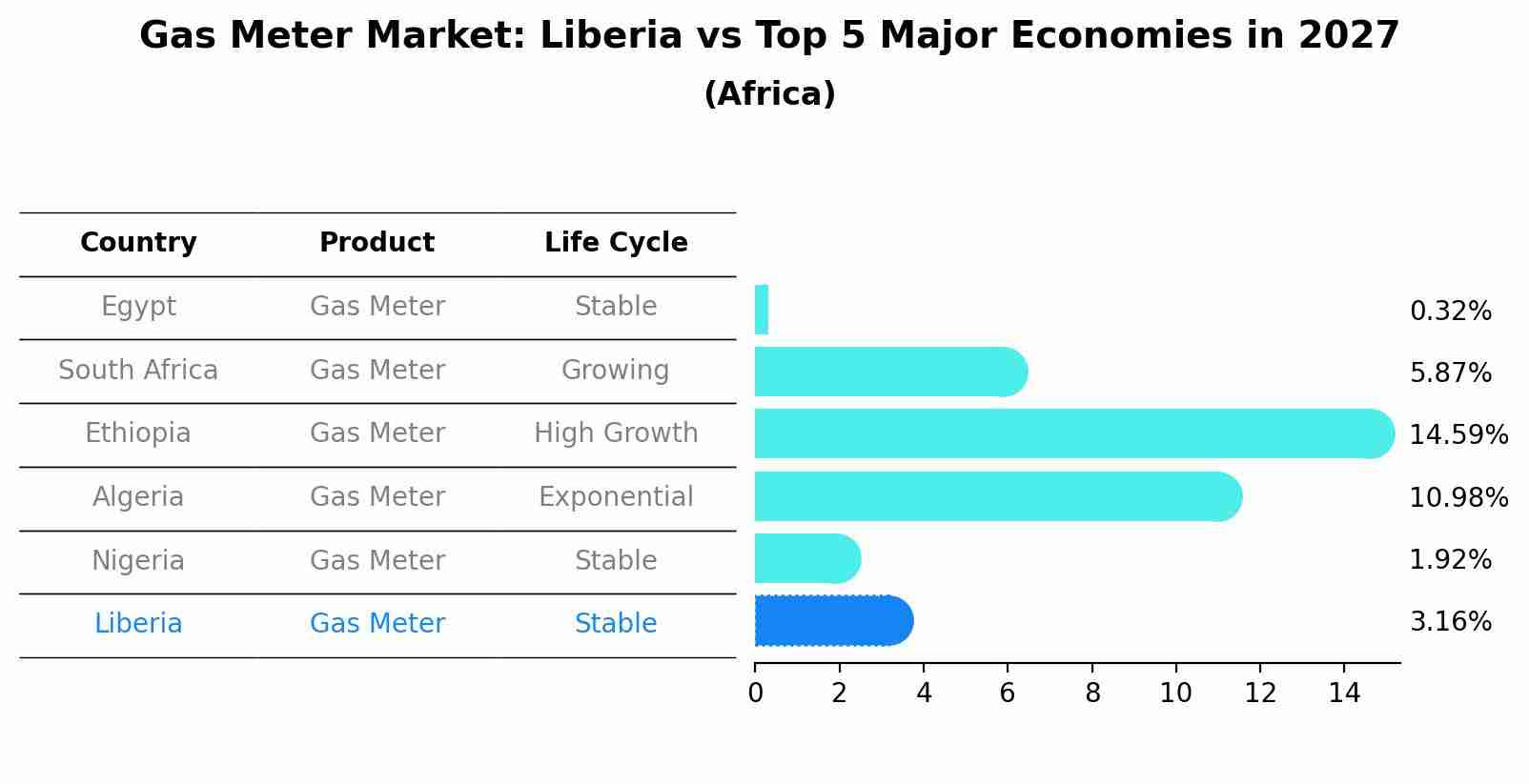 Gas Meter Market: Liberia vs Top 5 Major Economies in 2027 (Africa)