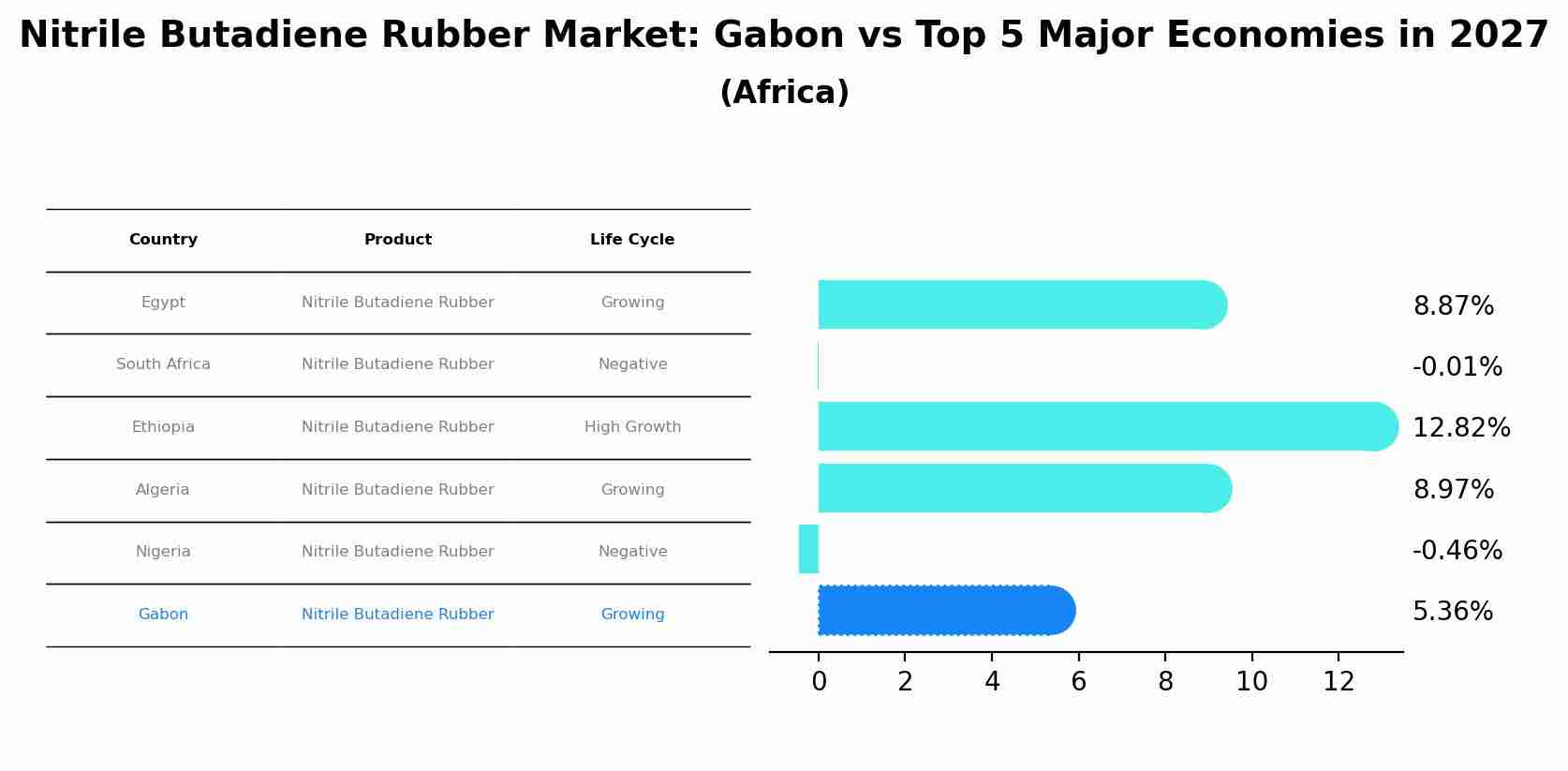Nitrile Butadiene Rubber Market: Gabon vs Top 5 Major Economies in 2027 (Africa)