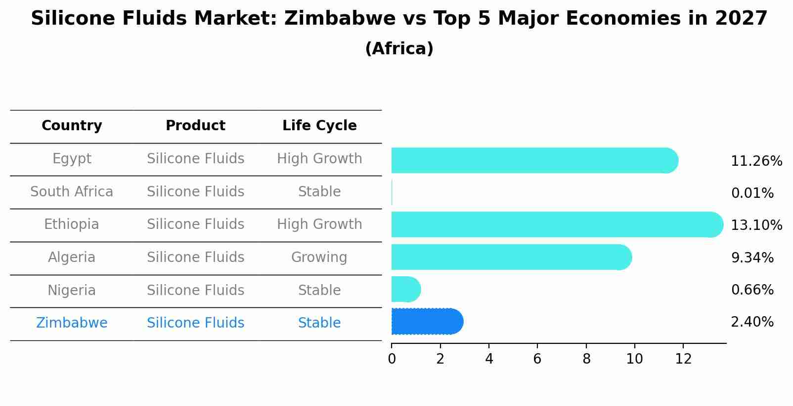 Silicone Fluids Market: Zimbabwe vs Top 5 Major Economies in 2027 (Africa)