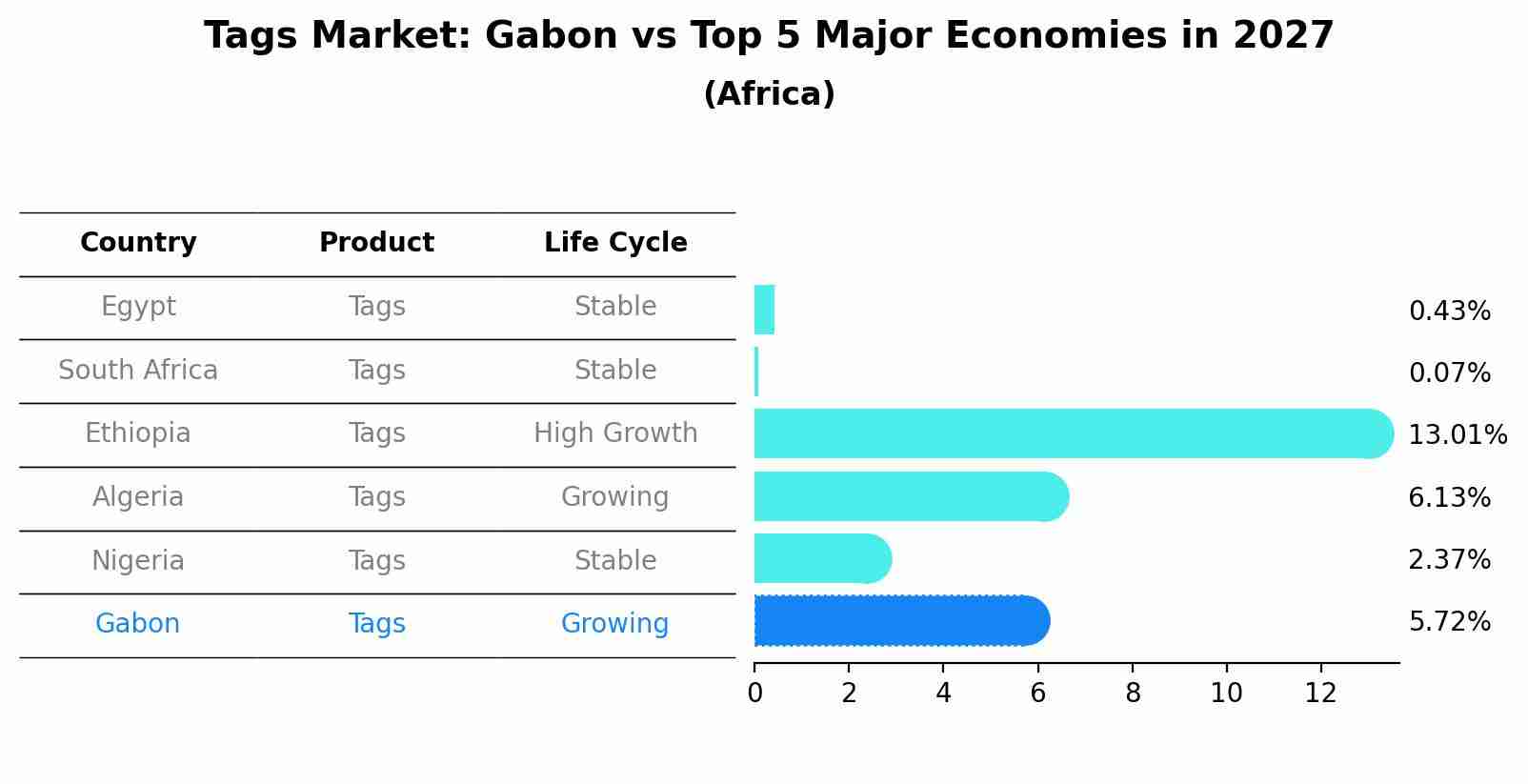 Tags Market: Gabon vs Top 5 Major Economies in 2027 (Africa)