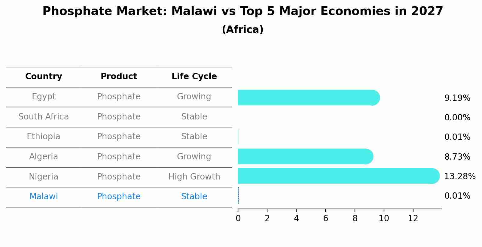 Phosphate Market: Malawi vs Top 5 Major Economies in 2027 (Africa)