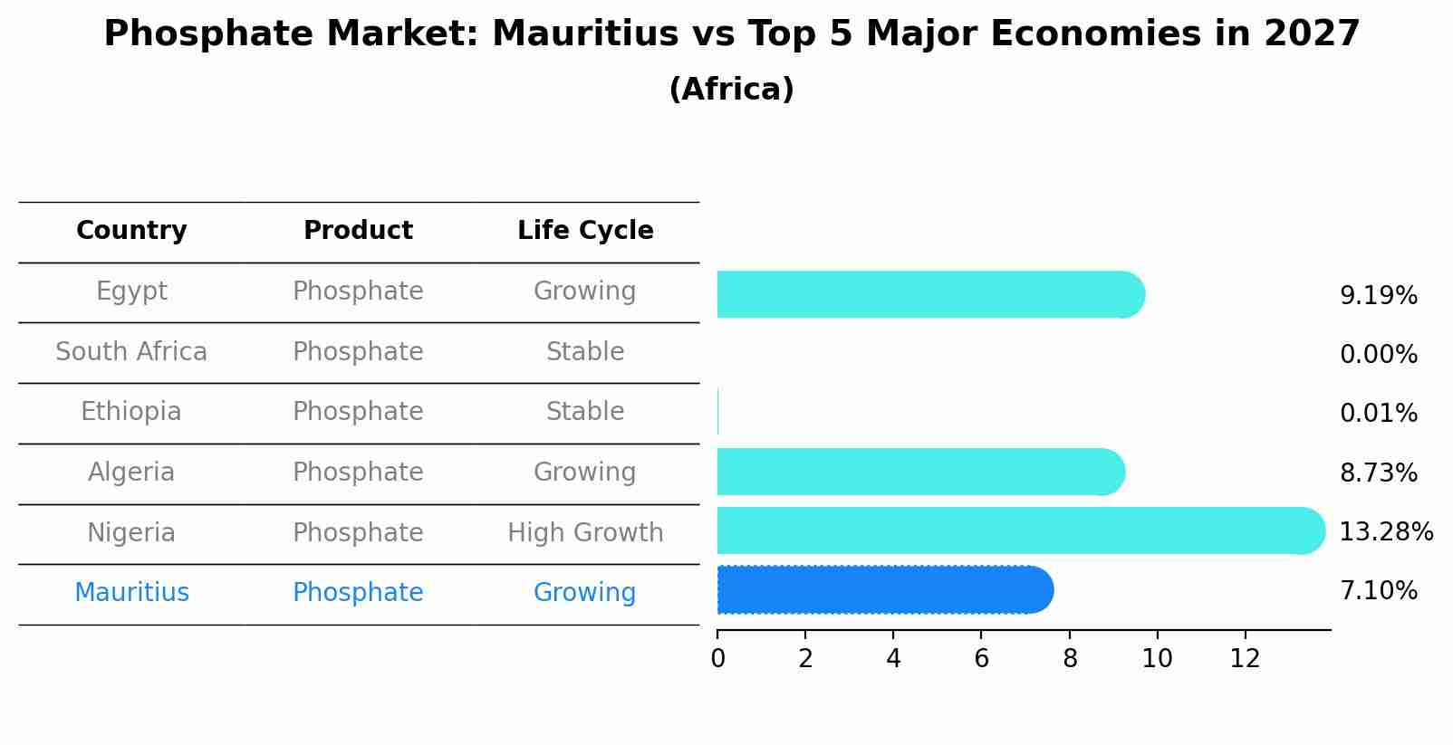 Phosphate Market: Mauritius vs Top 5 Major Economies in 2027 (Africa)