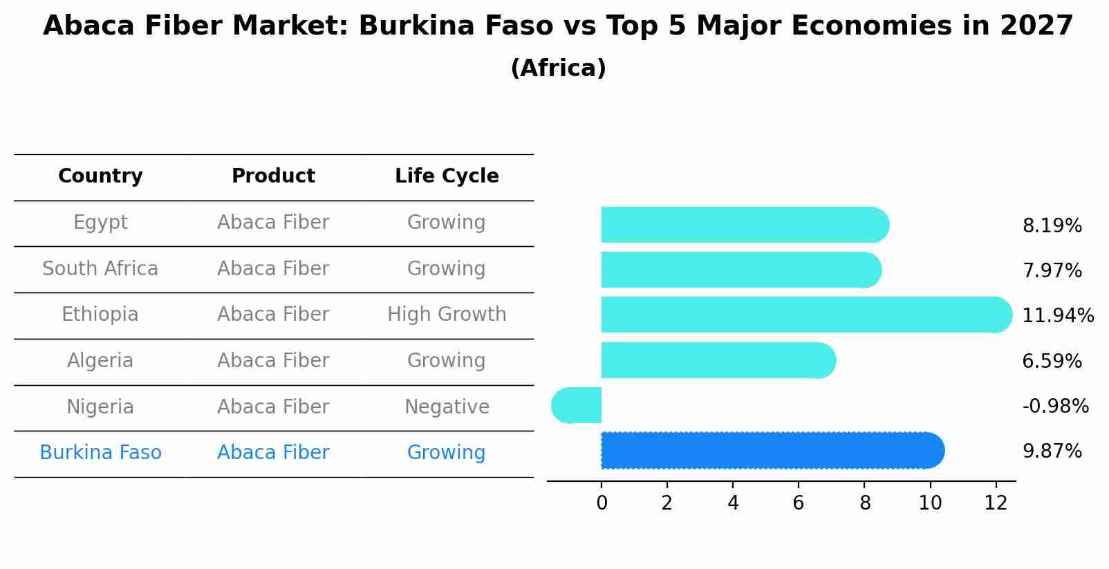 Abaca Fiber Market: Burkina Faso vs Top 5 Major Economies in 2027 (Africa)