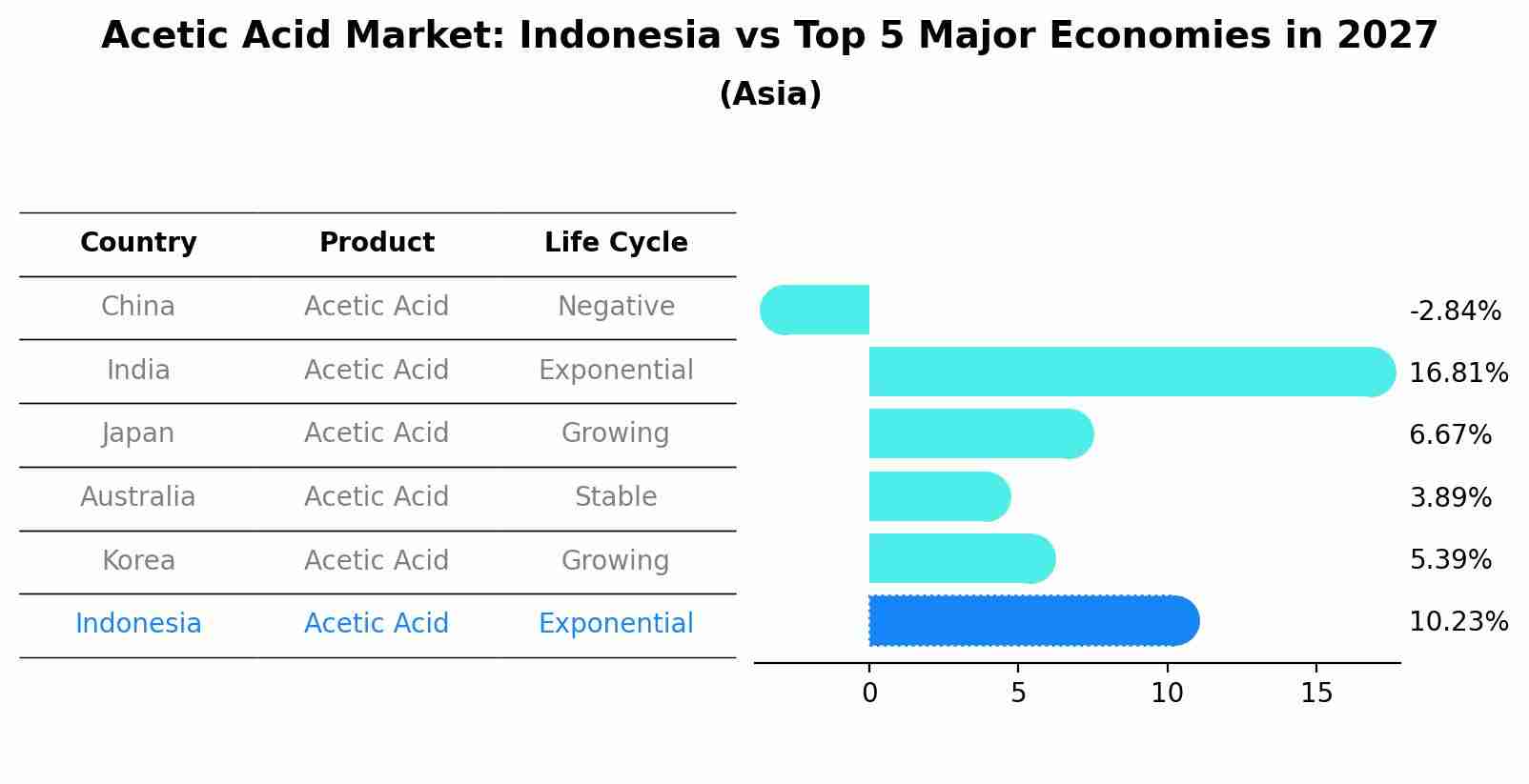 Acetic Acid Market: Indonesia vs Top 5 Major Economies in 2027 (Asia)