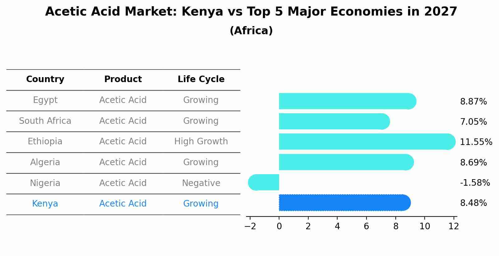 Acetic Acid Market: Kenya vs Top 5 Major Economies in 2027 (Africa)