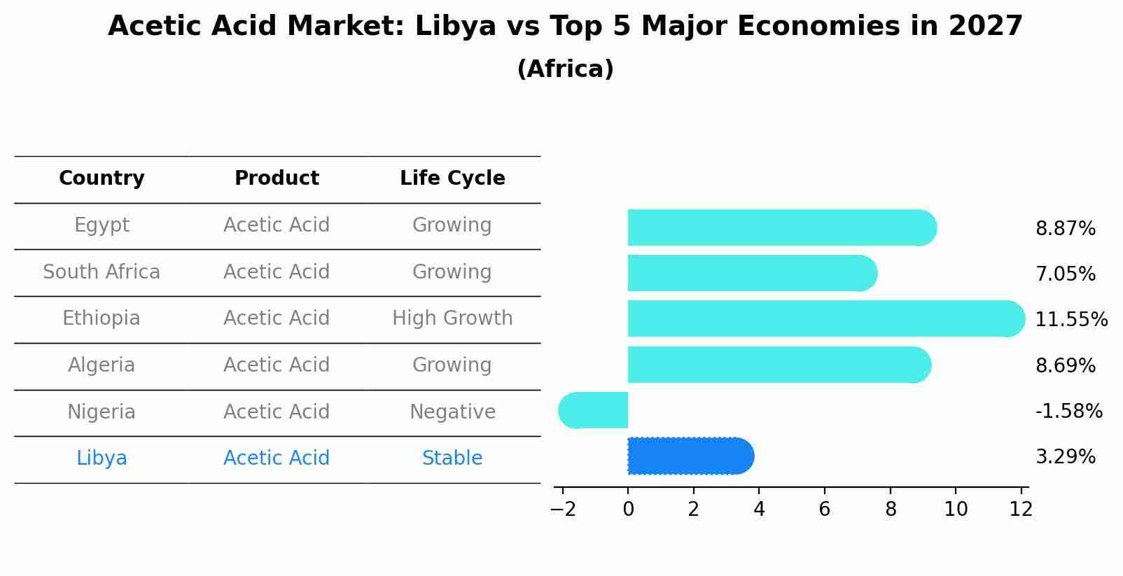 Acetic Acid Market: Libya vs Top 5 Major Economies in 2027 (Africa)