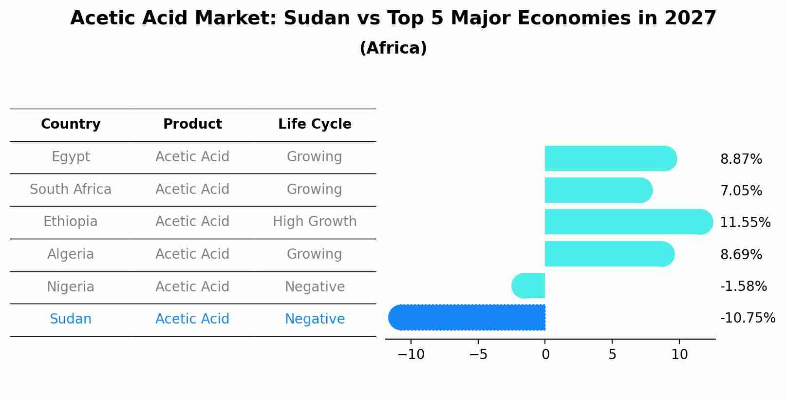 Acetic Acid Market: Sudan vs Top 5 Major Economies in 2027 (Africa)