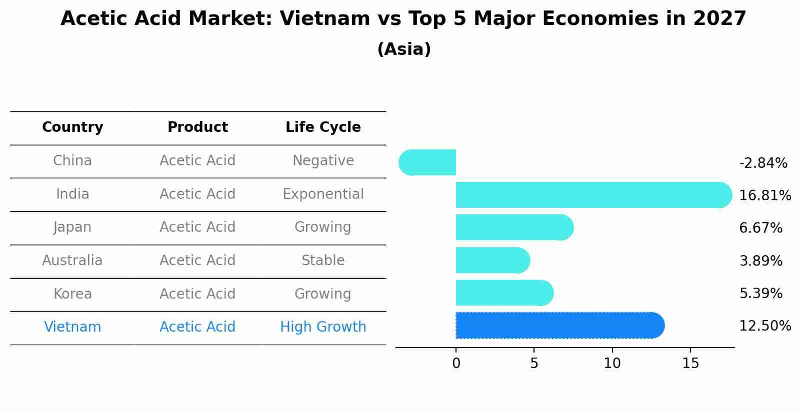 Acetic Acid Market: Vietnam vs Top 5 Major Economies in 2027 (Asia)