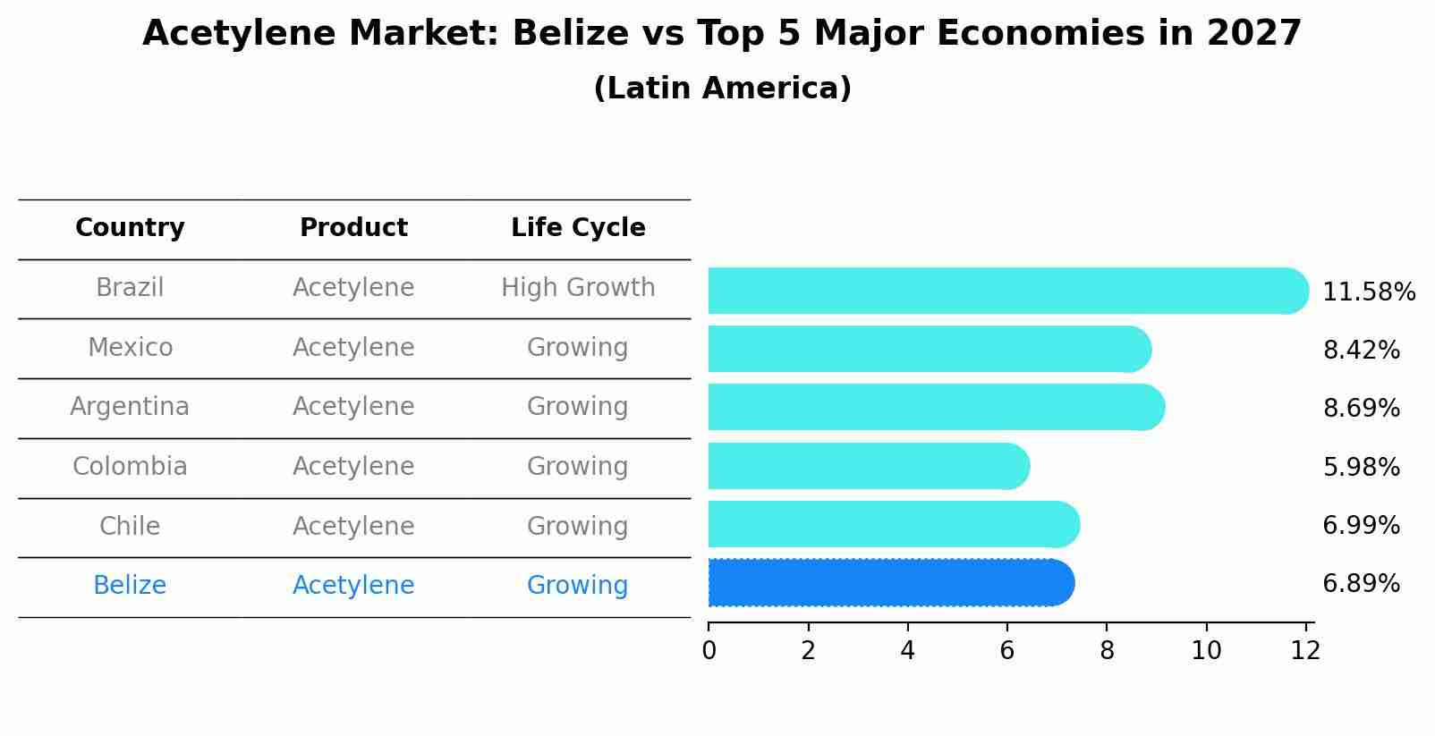 Acetylene Market: Belize vs Top 5 Major Economies in 2027 (Latin America)