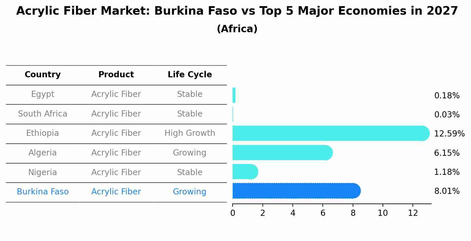 Acrylic Fiber Market: Burkina Faso vs Top 5 Major Economies in 2027 (Africa)