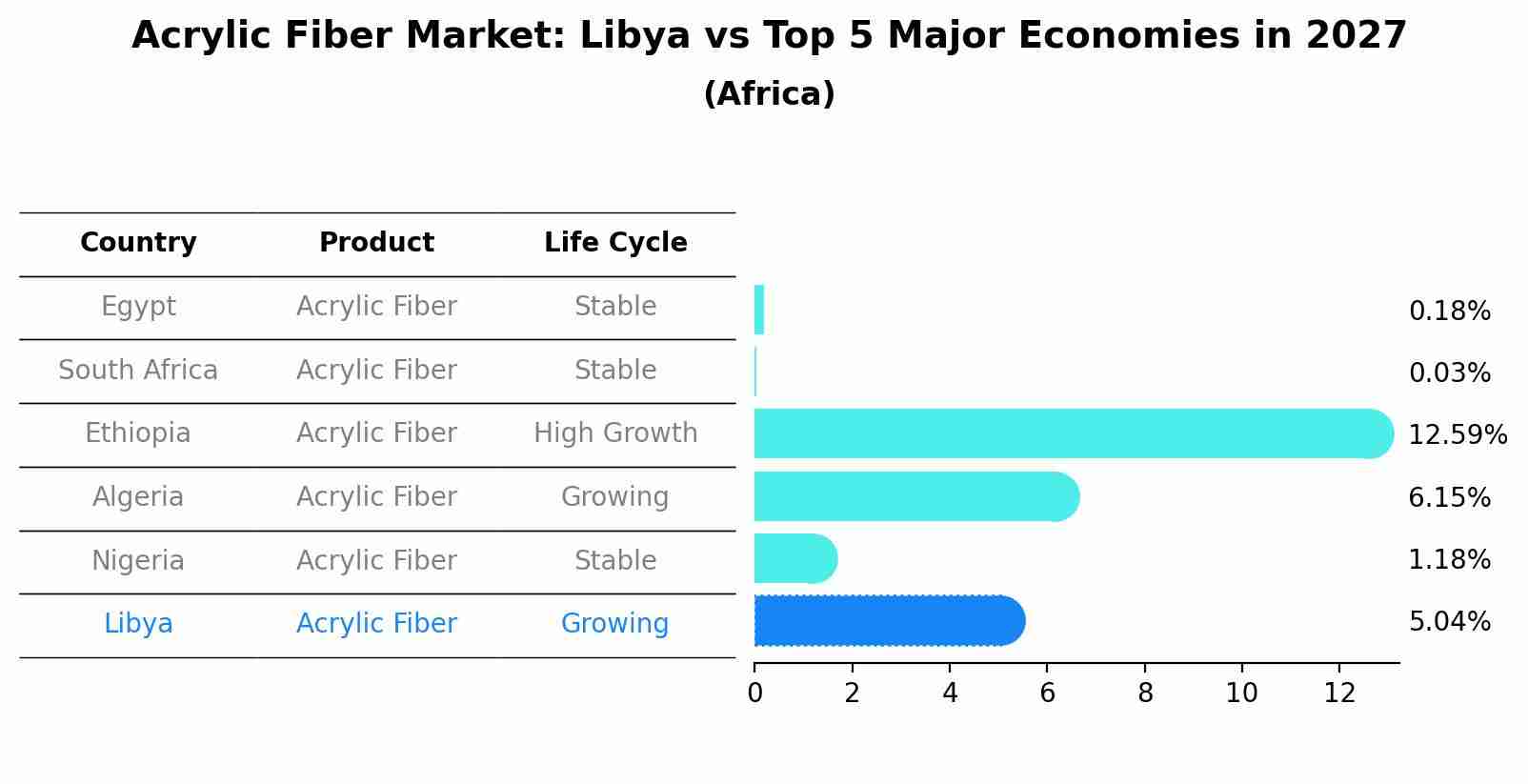 Acrylic Fiber Market: Libya vs Top 5 Major Economies in 2027 (Africa)