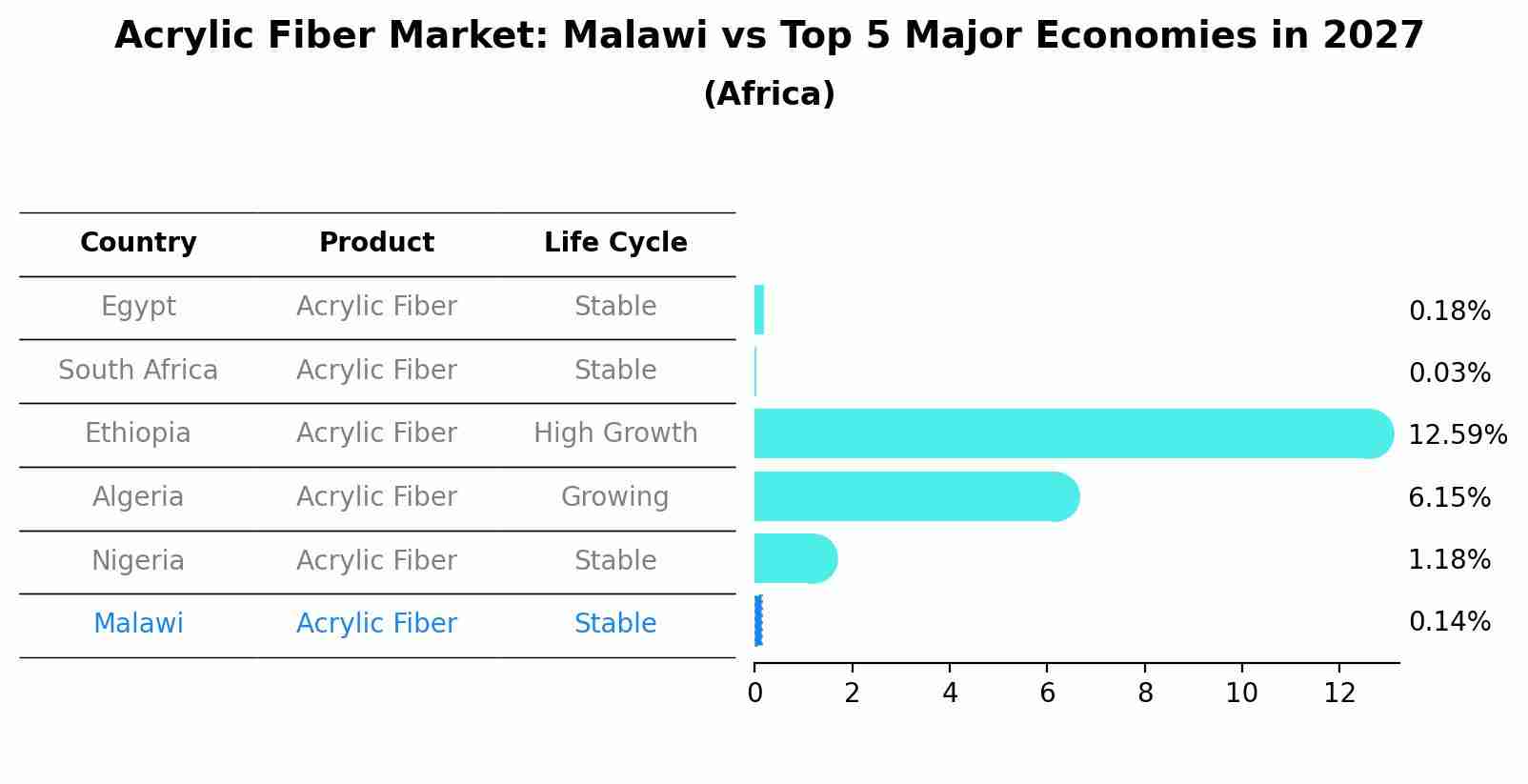 Acrylic Fiber Market: Malawi vs Top 5 Major Economies in 2027 (Africa)