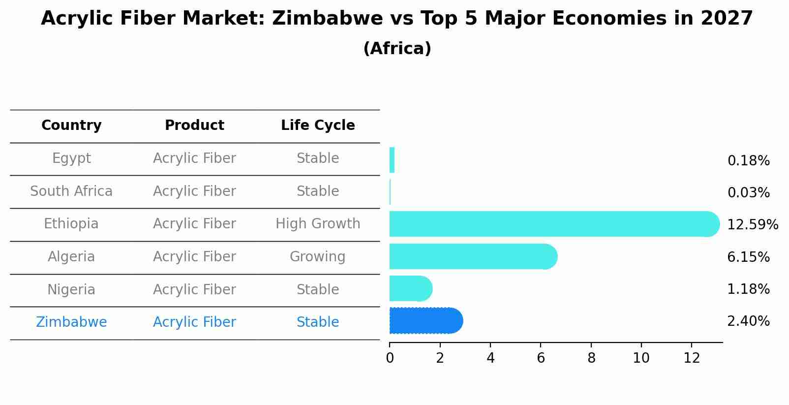 Acrylic Fiber Market: Zimbabwe vs Top 5 Major Economies in 2027 (Africa)