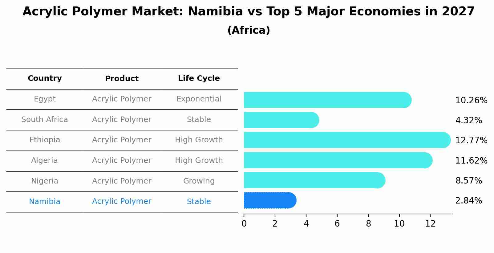 Acrylic Polymer Market: Namibia vs Top 5 Major Economies in 2027 (Africa)