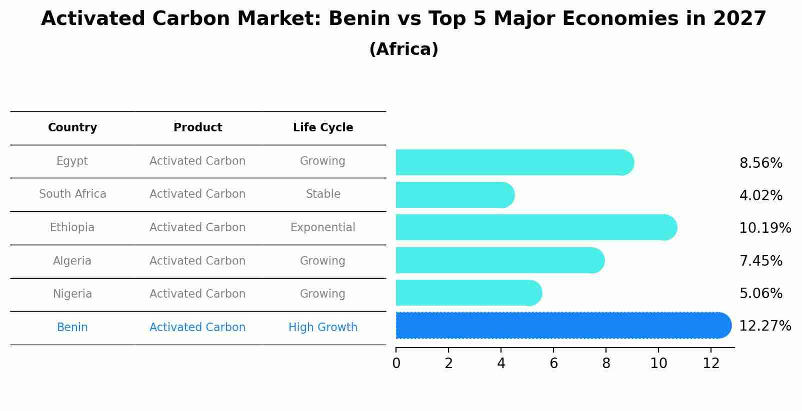 Activated Carbon Market: Benin vs Top 5 Major Economies in 2027 (Africa)