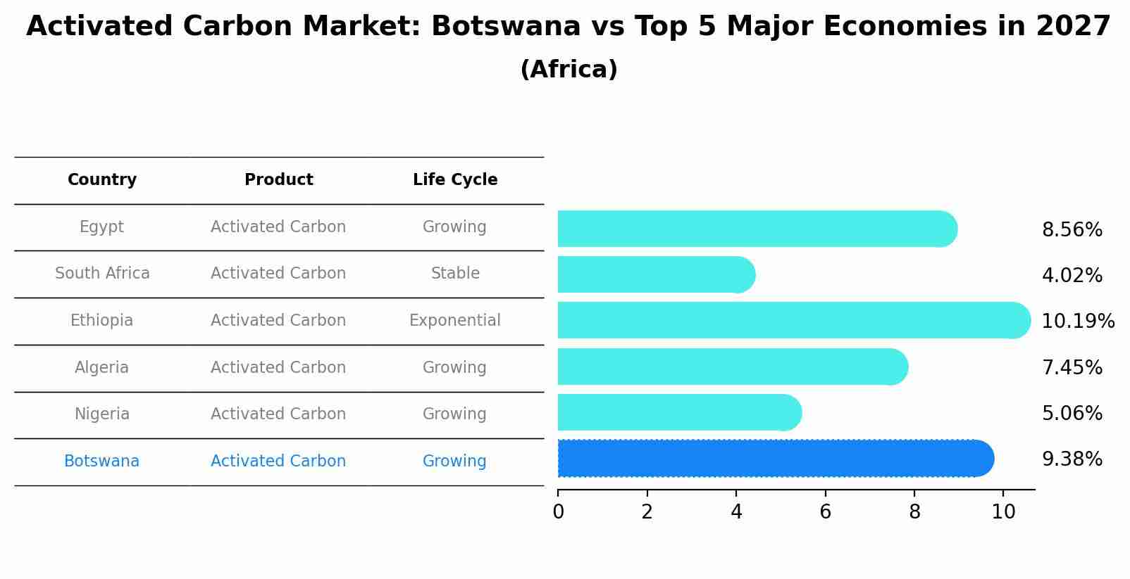 Activated Carbon Market: Botswana vs Top 5 Major Economies in 2027 (Africa)