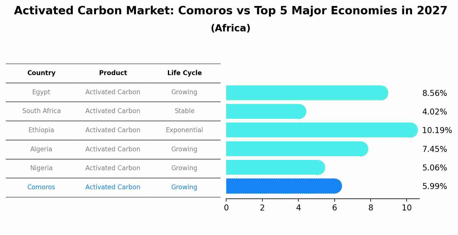 Activated Carbon Market: Comoros vs Top 5 Major Economies in 2027 (Africa)