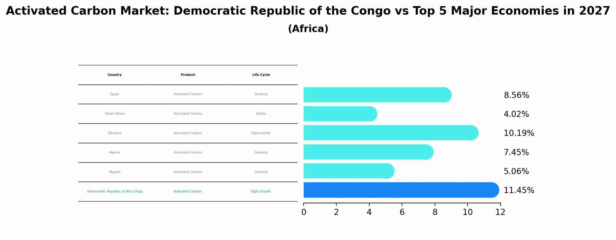 Activated Carbon Market: Democratic Republic of the Congo vs Top 5 Major Economies in 2027 (Africa)