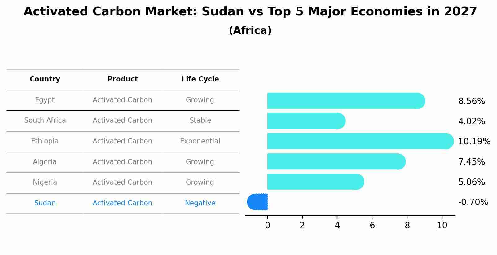 Activated Carbon Market: Sudan vs Top 5 Major Economies in 2027 (Africa)