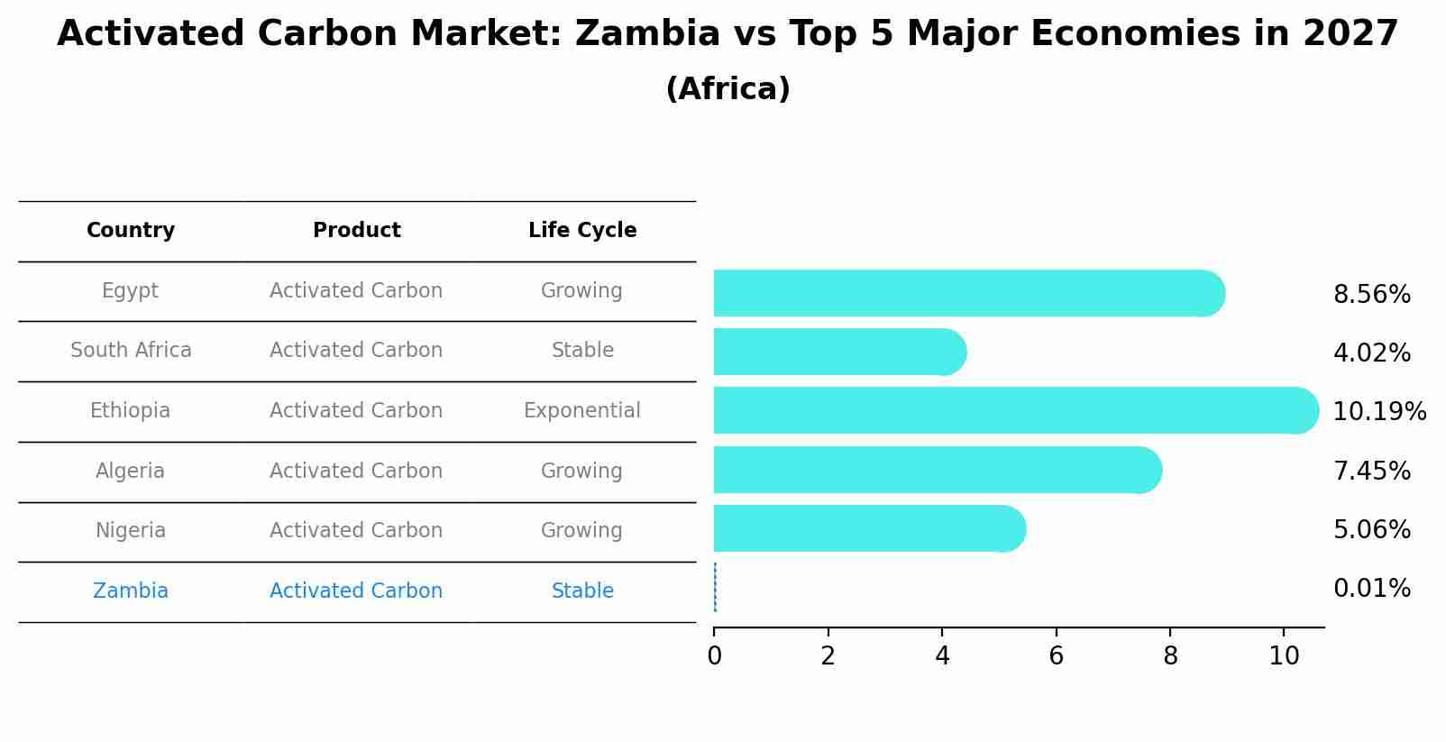 Activated Carbon Market: Zambia vs Top 5 Major Economies in 2027 (Africa)