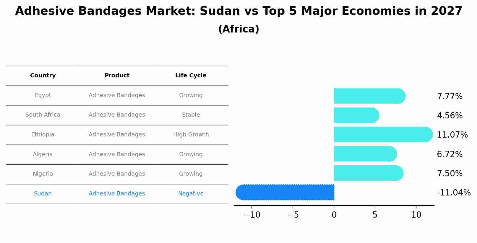 Adhesive Bandages Market: Sudan vs Top 5 Major Economies in 2027 (Africa)