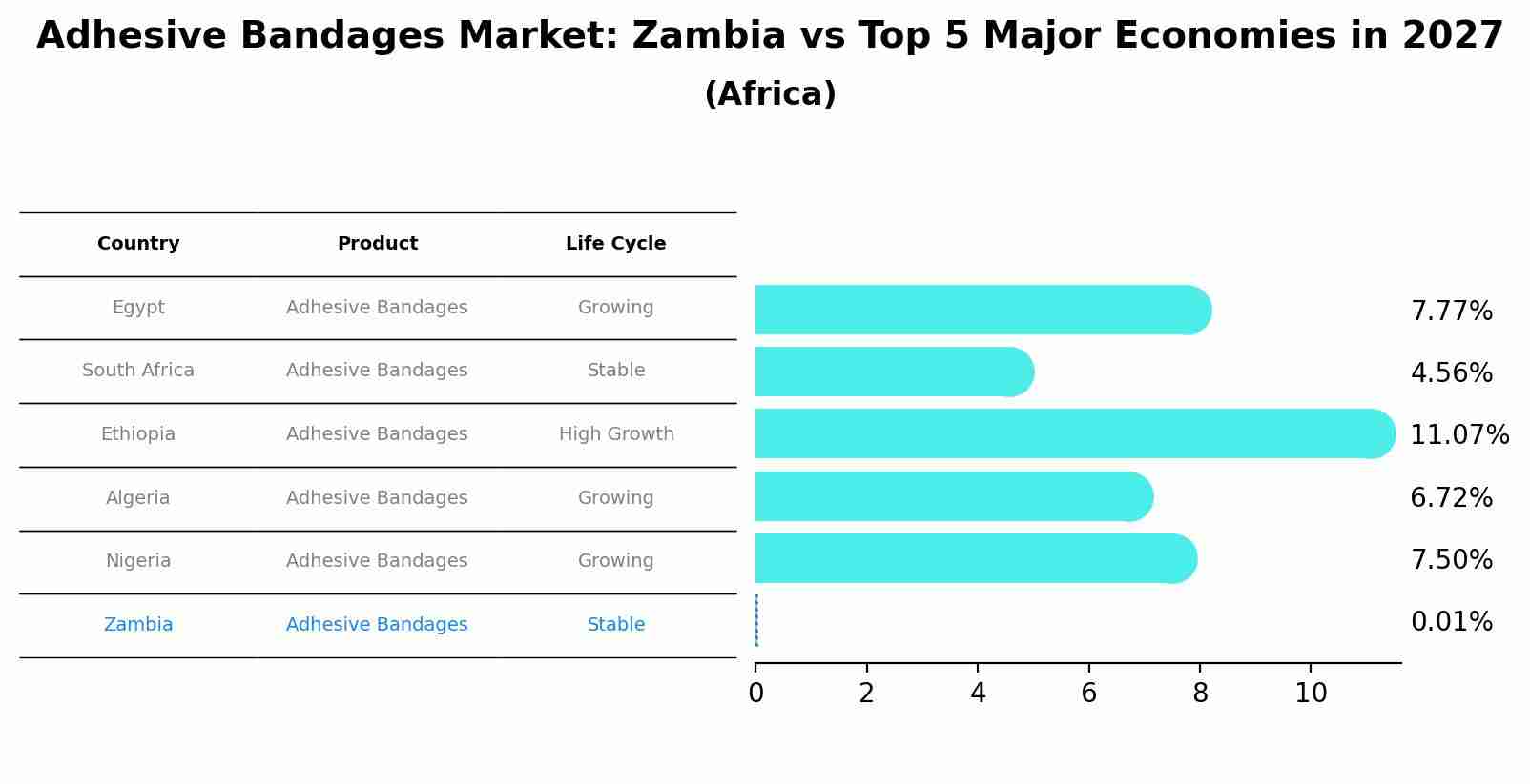 Adhesive Bandages Market: Zambia vs Top 5 Major Economies in 2027 (Africa)