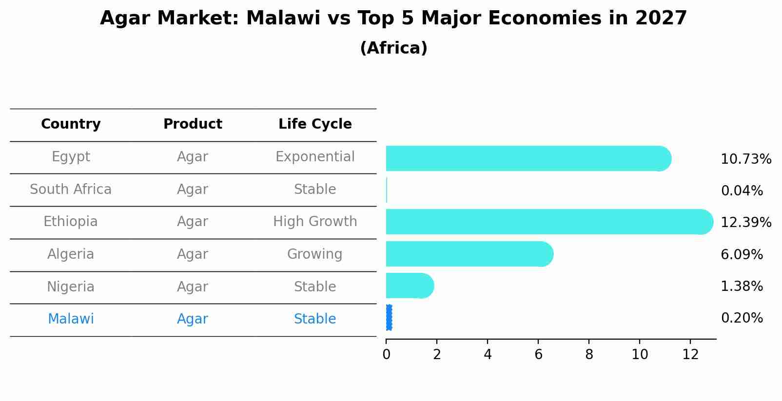 Agar Market: Malawi vs Top 5 Major Economies in 2027 (Africa)