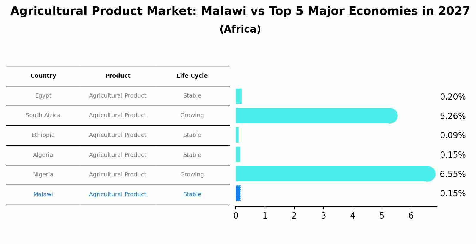 Agricultural Product Market: Malawi vs Top 5 Major Economies in 2027 (Africa)