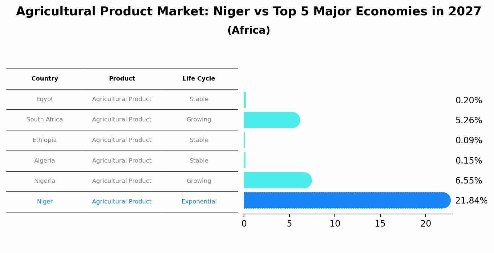 Agricultural Product Market: Niger vs Top 5 Major Economies in 2027 (Africa)