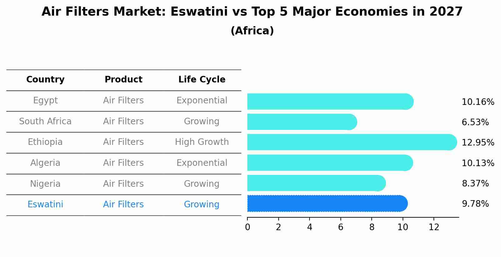 Air Filters Market: Eswatini vs Top 5 Major Economies in 2027 (Africa)