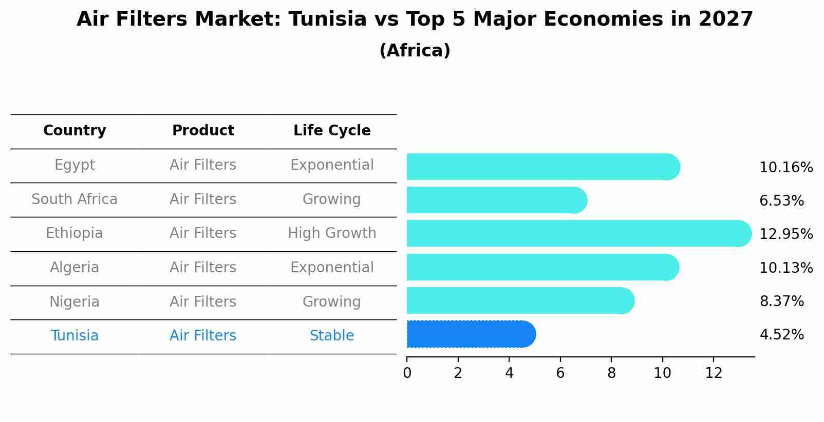 Air Filters Market: Tunisia vs Top 5 Major Economies in 2027 (Africa)
