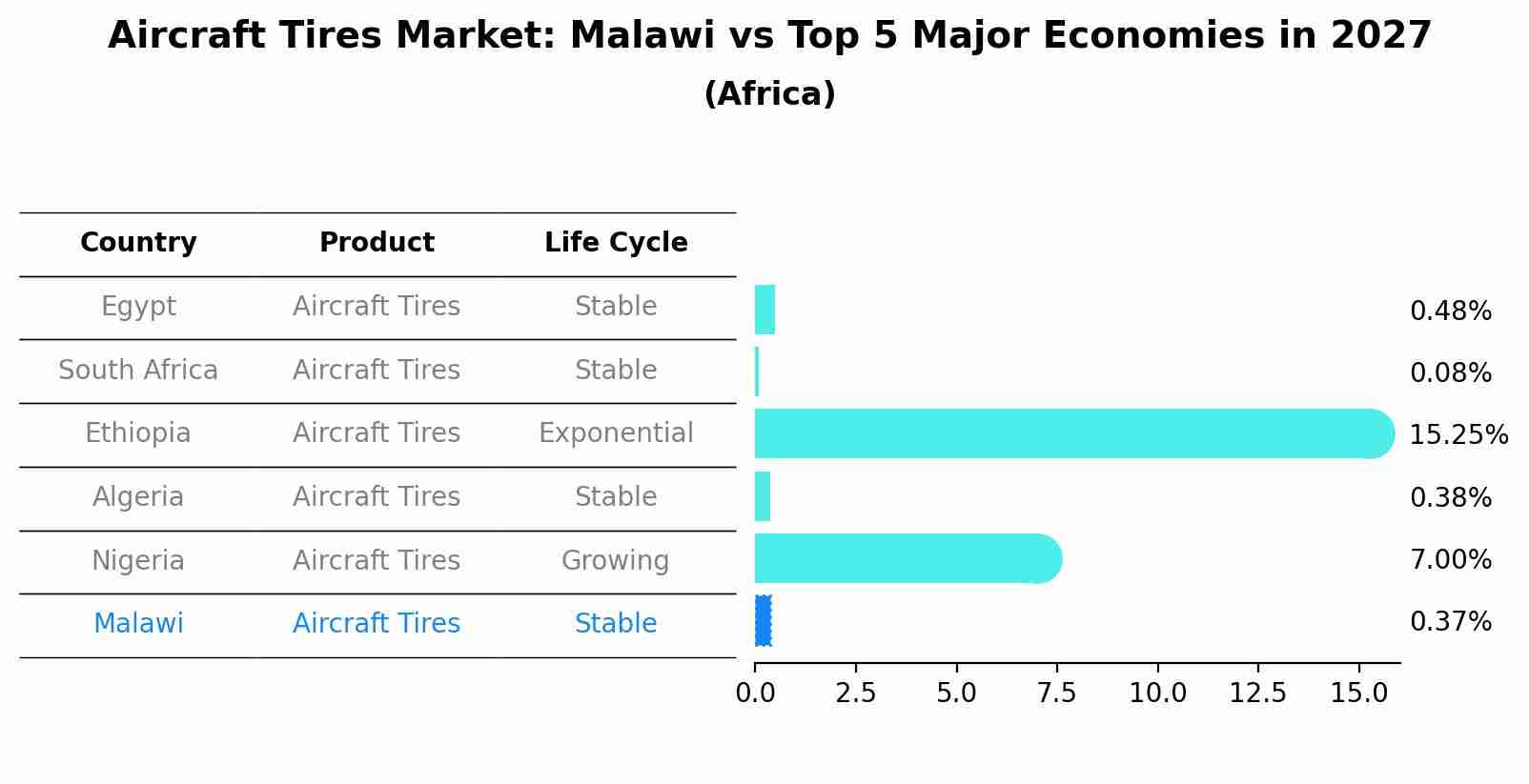 Aircraft Tires Market: Malawi vs Top 5 Major Economies in 2027 (Africa)
