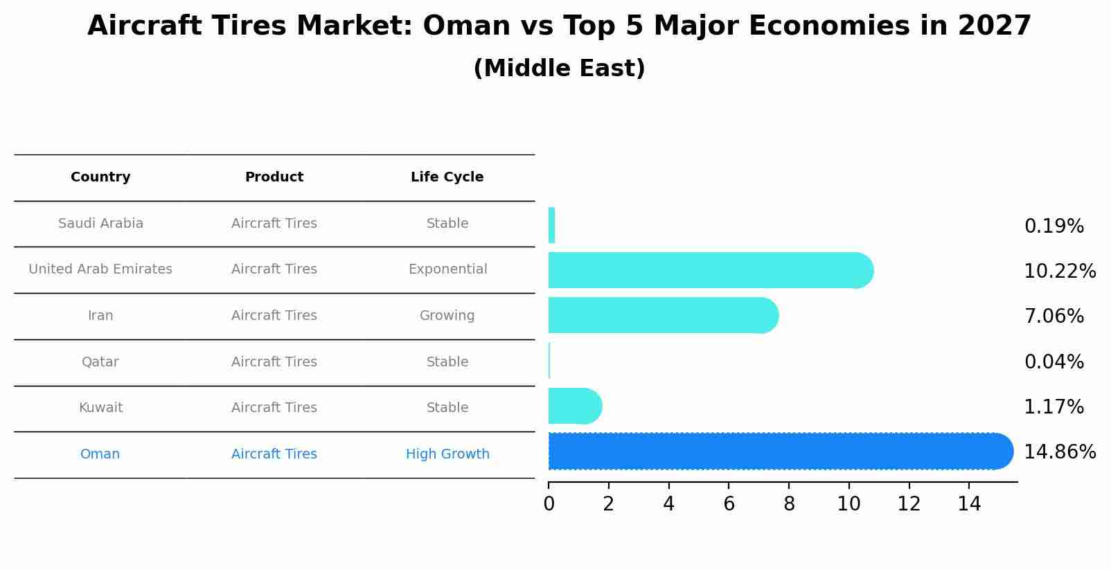 Aircraft Tires Market: Oman vs Top 5 Major Economies in 2027 (Middle East)