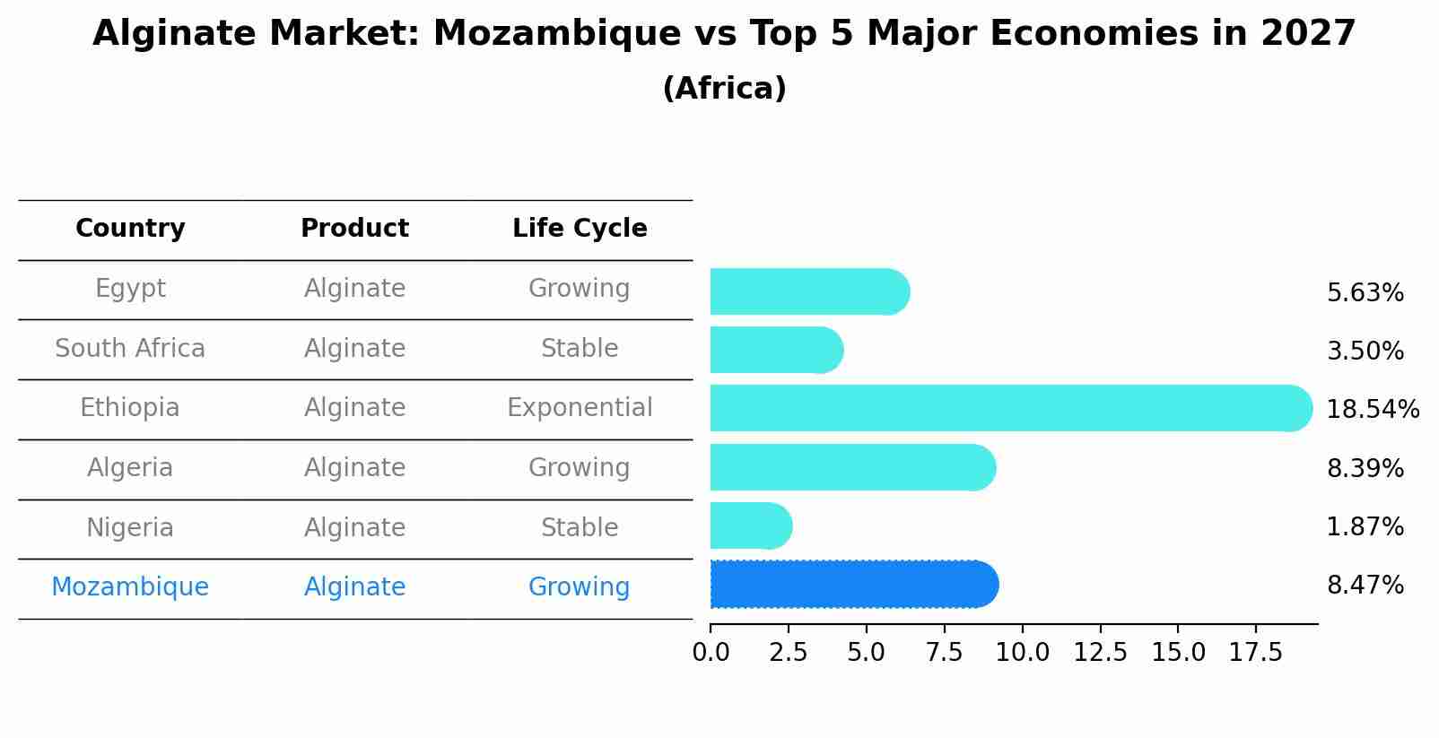 Alginate Market: Mozambique vs Top 5 Major Economies in 2027 (Africa)