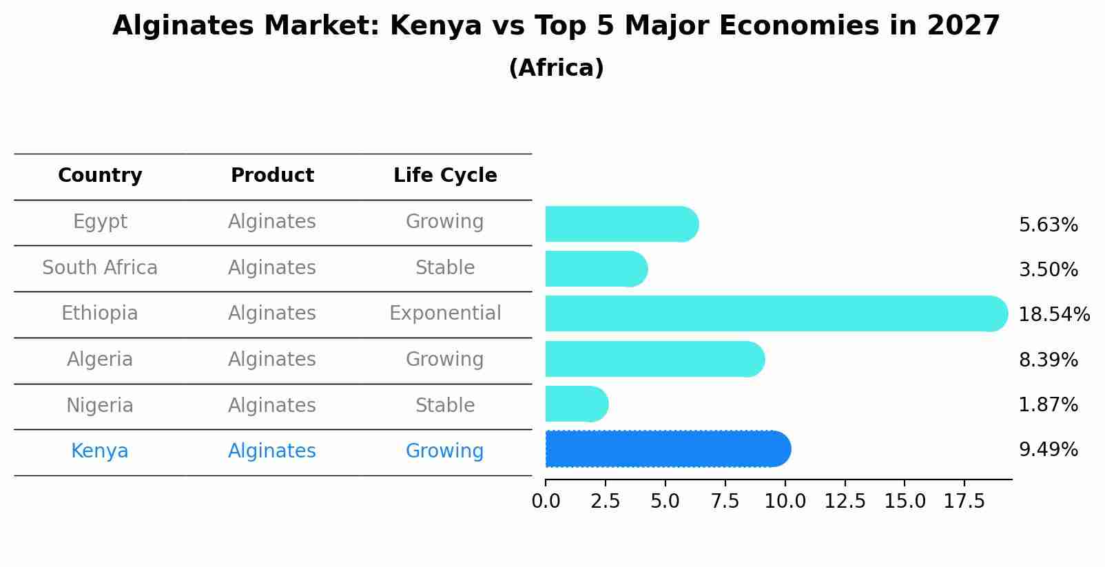 Alginates Market: Kenya vs Top 5 Major Economies in 2027 (Africa)